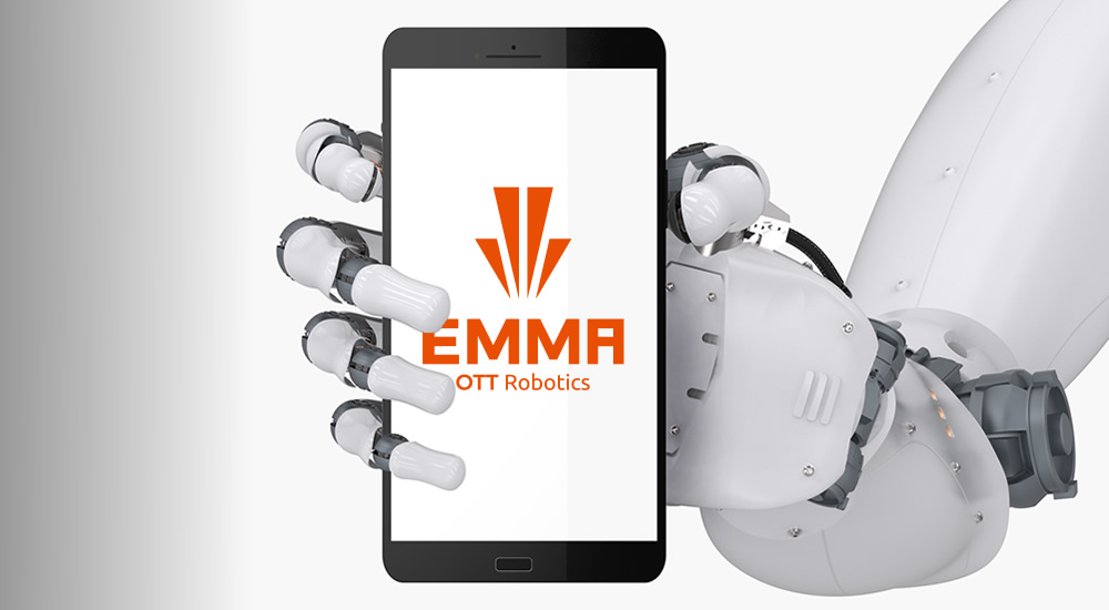 Here you can see a photo of the robotic hand from the Robotic Process Automation solution EMMA RPA